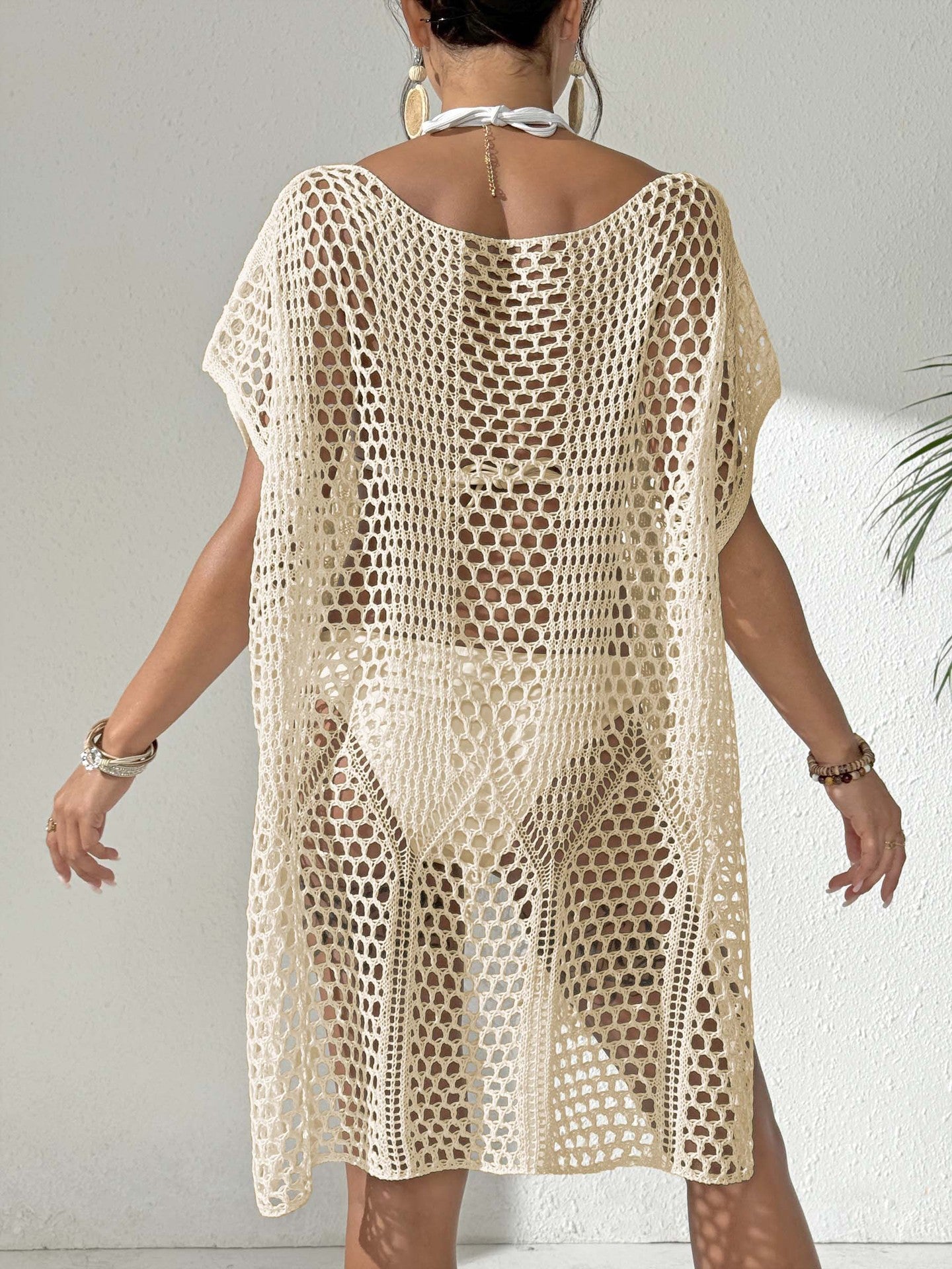 Dames Élégante Ouverte-Tricot Maillot de bain-Pareo Tunique Chic und Stil