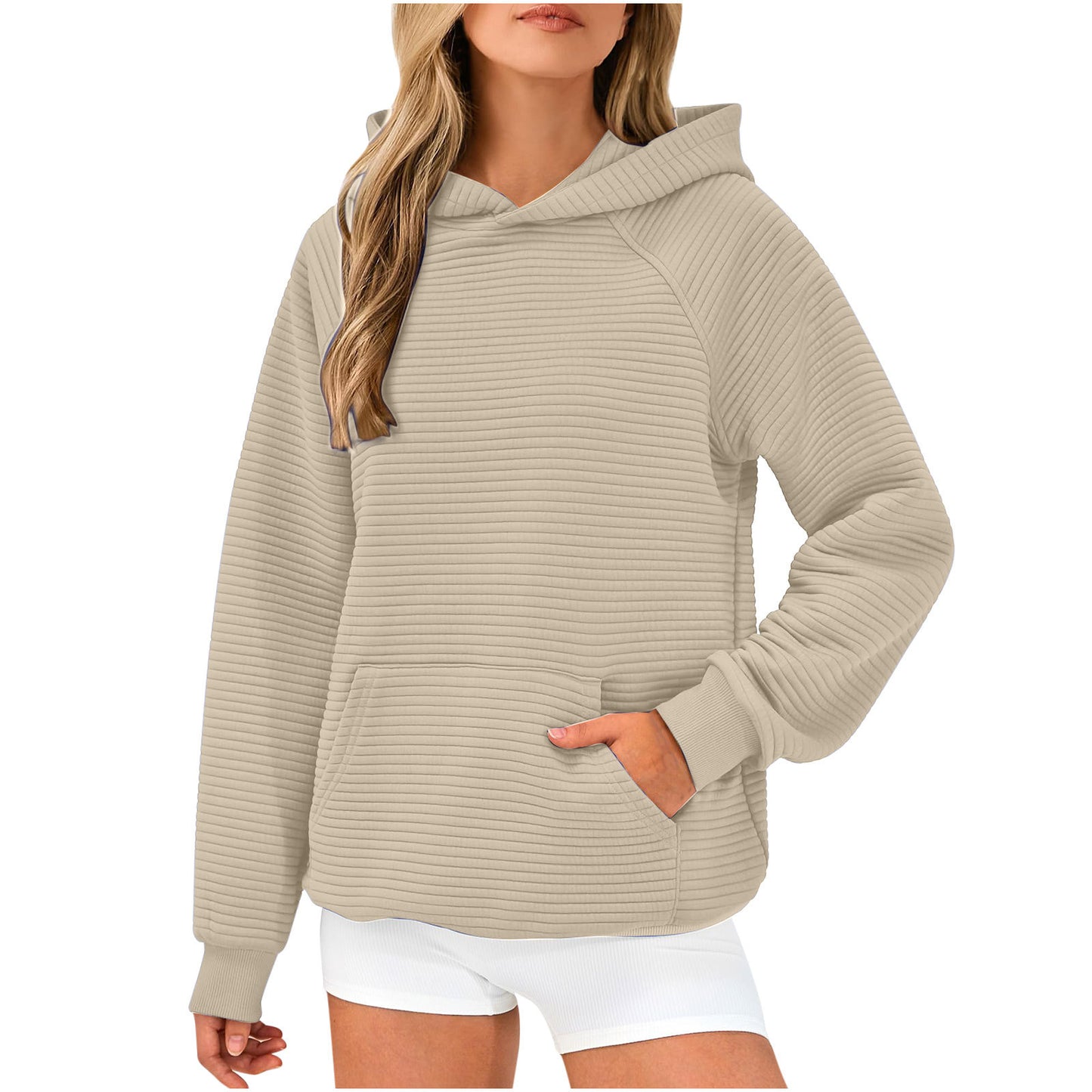 Pull à capuche pour femmes en tissu texturé Chic und Stil