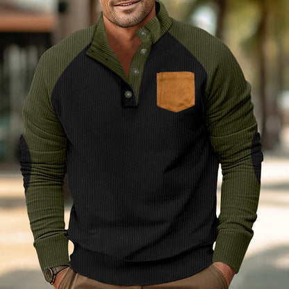 Comfortable long sleeve pullover for men with stylish contrast details Chic und Stil