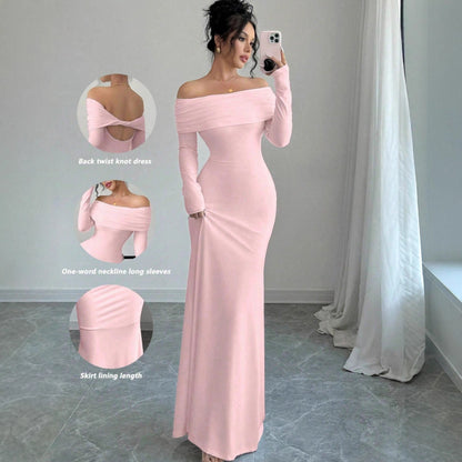Robe maxi élégante sans épaule pour femmes avec des détails raffinés au dos Chic und Stil