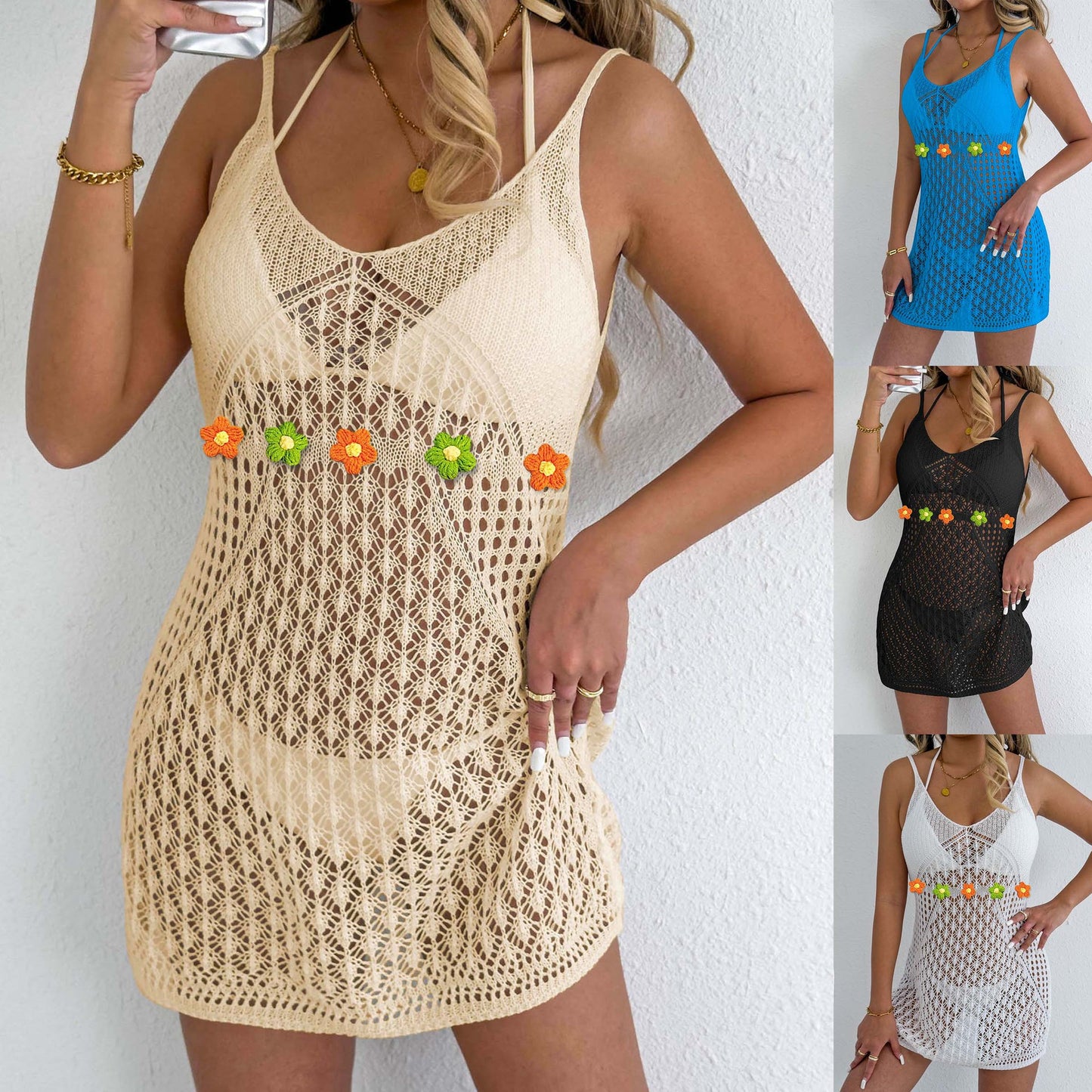 Robe Cover-Up Baignade Crochet Émaillé pour Femmes