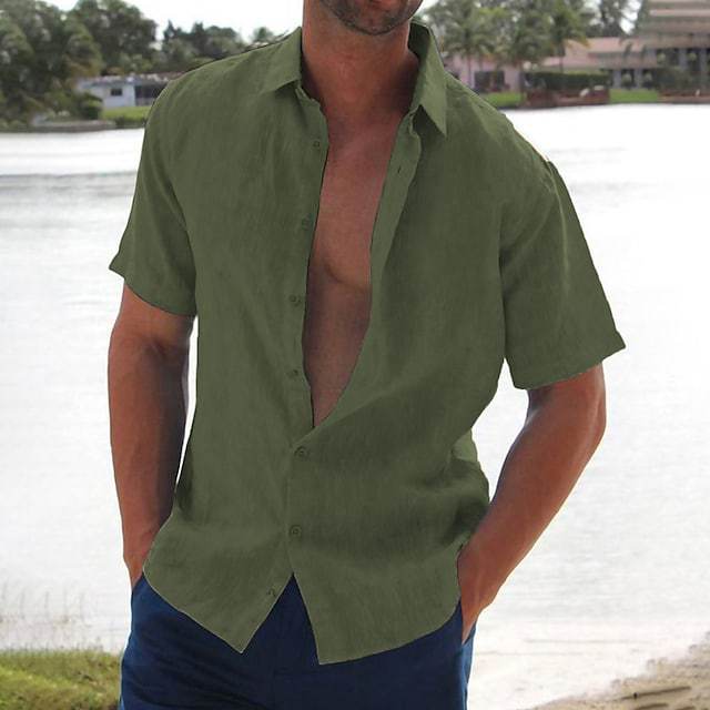 Hommes Léger Décontracté Coupe Ample Chemise à Manches Courtes Chic und Stil