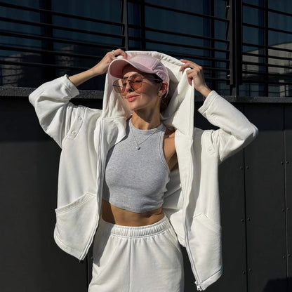 Chic and Style women's sporty hoodie set and wide lounge pants