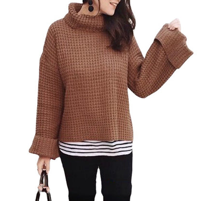 Pull en tricot oversized pour femmes avec col haut et tissu texturé Chic und Stil