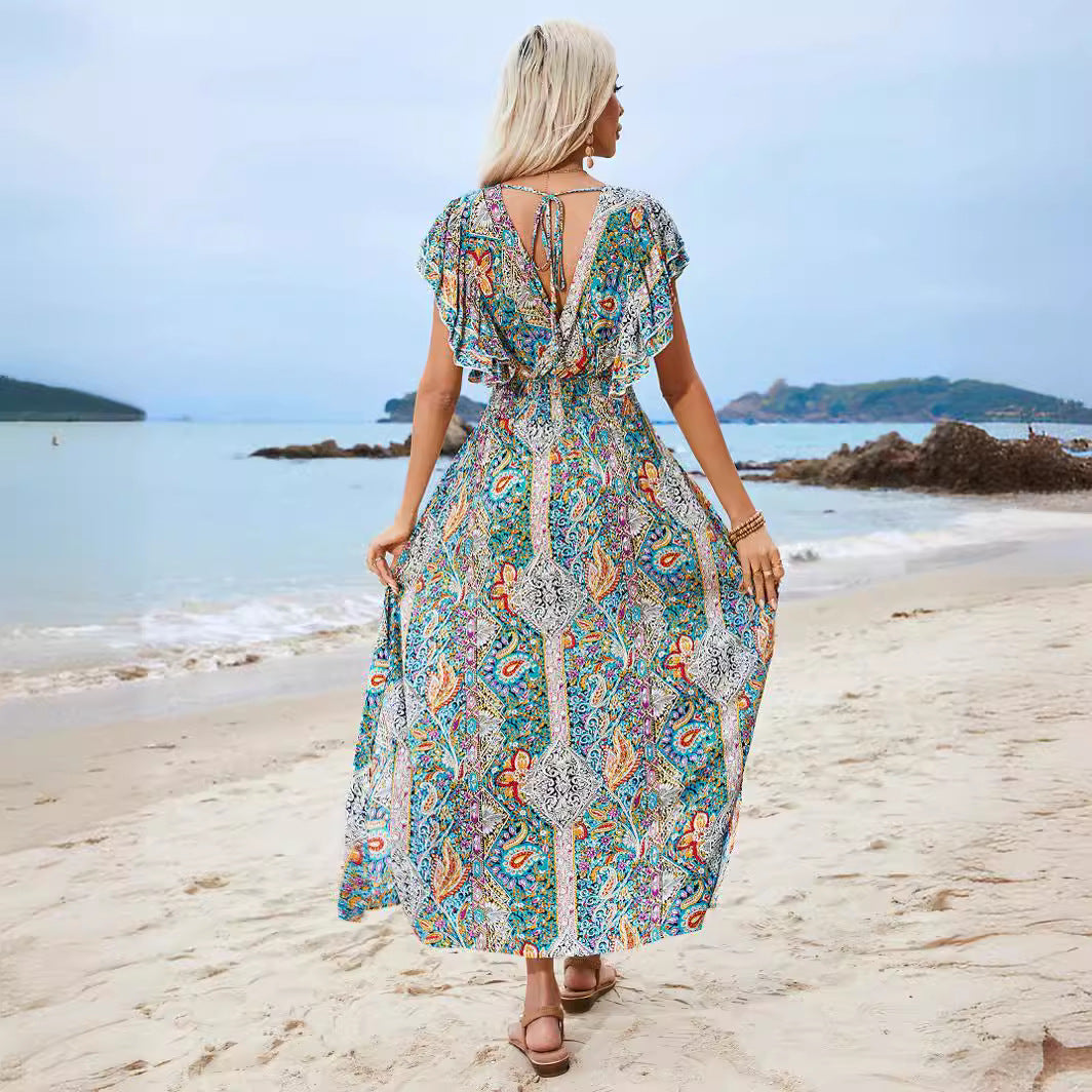 Dames Élégant Maxi Robe Bohémienne Chic und Stil