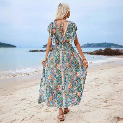 Dames Élégant Maxi Robe Bohémienne Chic und Stil