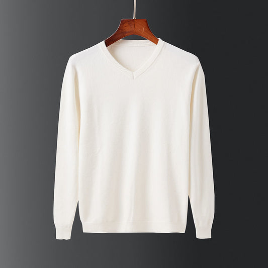 Pull homme élégant en laine fine à col en V Chic und Stil