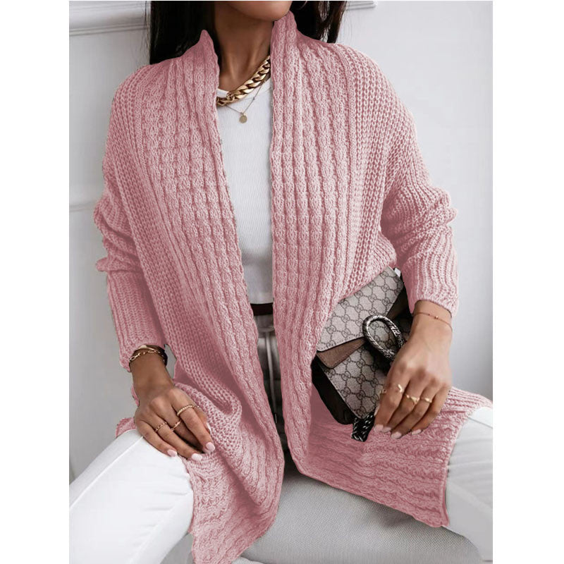 Cardigan pour femmes en maille épaisse avec coupe ouverte et design structuré à la mode Chic und Stil