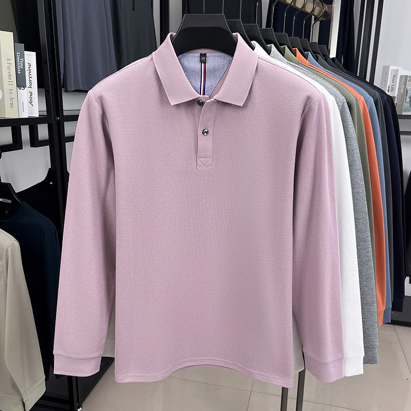 Men's Long Sleeve Polo with Structured Design and Breathable Properties Chic and Style