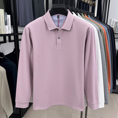 Men's Long Sleeve Polo with Structured Design and Breathable Properties Chic and Style