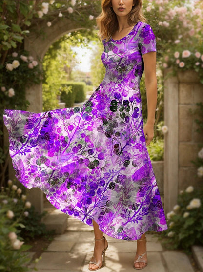 Robe maxi femme avec design floral artistique et coupe fluide Chic und Stil