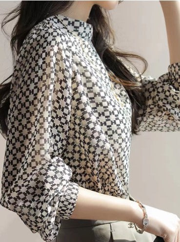 Dames élégante blouse à motifs géométriques Chic und Stil