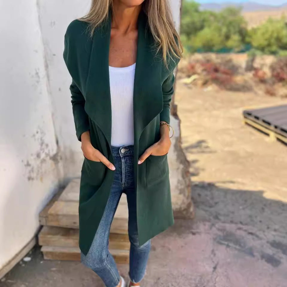 Dames élégant Cardigan en matériau doux et coupe décontractée Chic und Stil