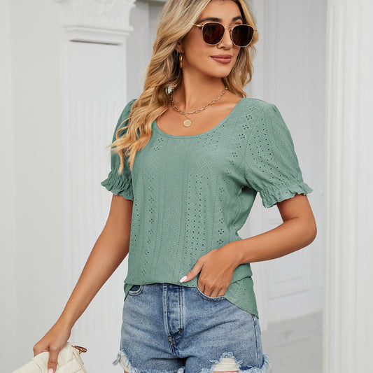 Women's shirt with hole pattern and relaxed fit Chic und Stil