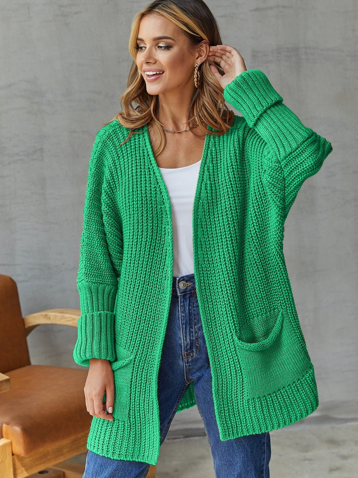 Cardigan en grosse maille pour femmes avec poches pratiques et coupe oversize Chic und Stil