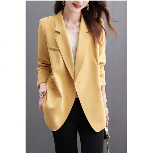Blazer de bureau ajusté pour femme avec manches retroussées Chic und Stil