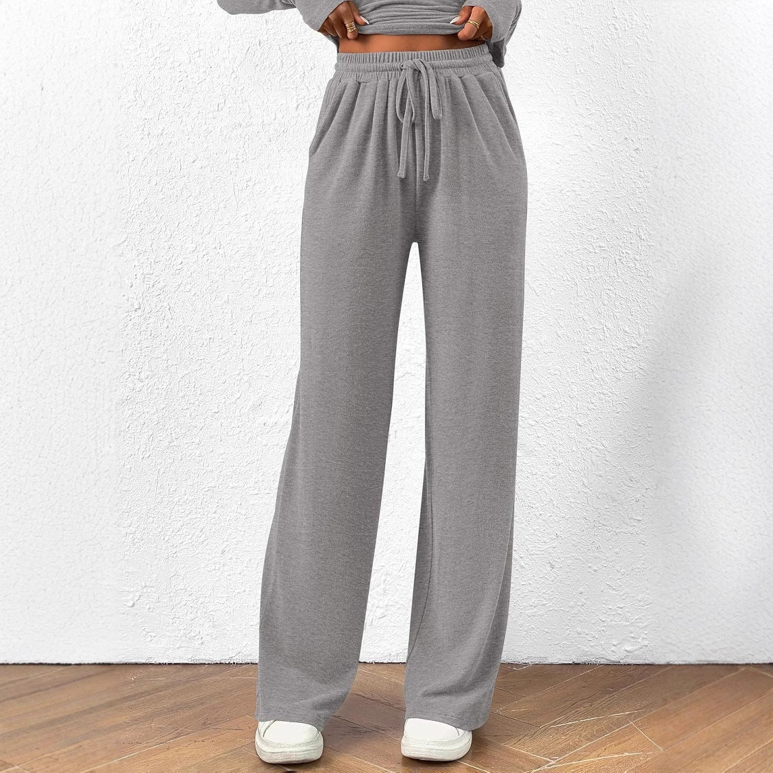 Dames élégant et confortable ensemble de lounge avec manches longues et taille élastique Chic und Stil