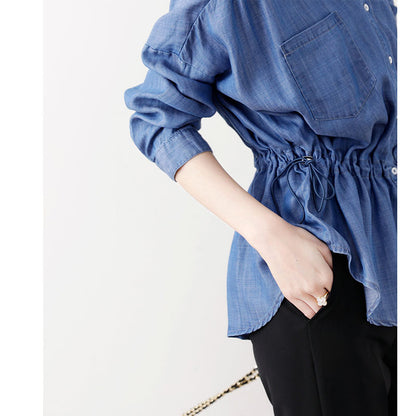 Chemise décontractée pour femme à boutons avec taille ajustable à cordon Chic und Stil