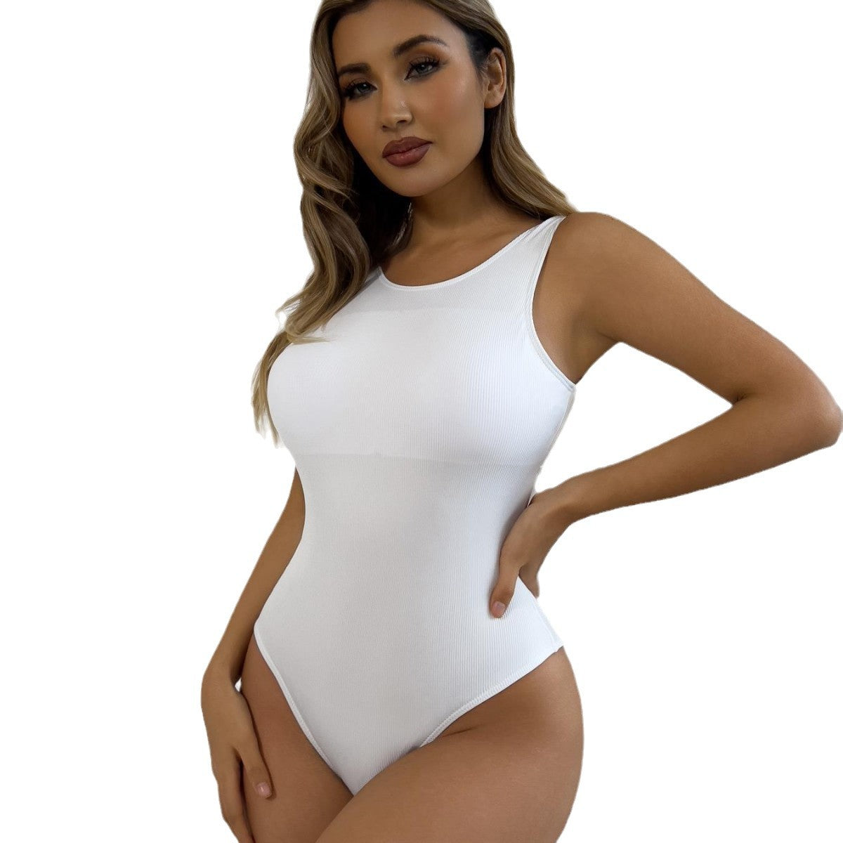Maillot de bain une pièce à découpe haute pour dames avec un design à rayures sophistiqué Chic und Stil