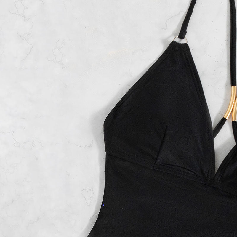 Dames Bretelles V Décolleté Maillot de Bain Chic und Stil