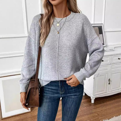 Pull en tricot décontracté pour femmes avec épaules tombantes Chic und Stil