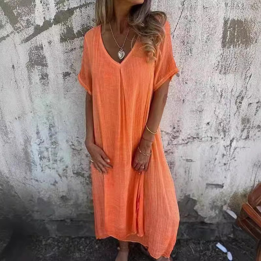 Robe midi femme avec design plissé et coupe décontractée Chic und Stil