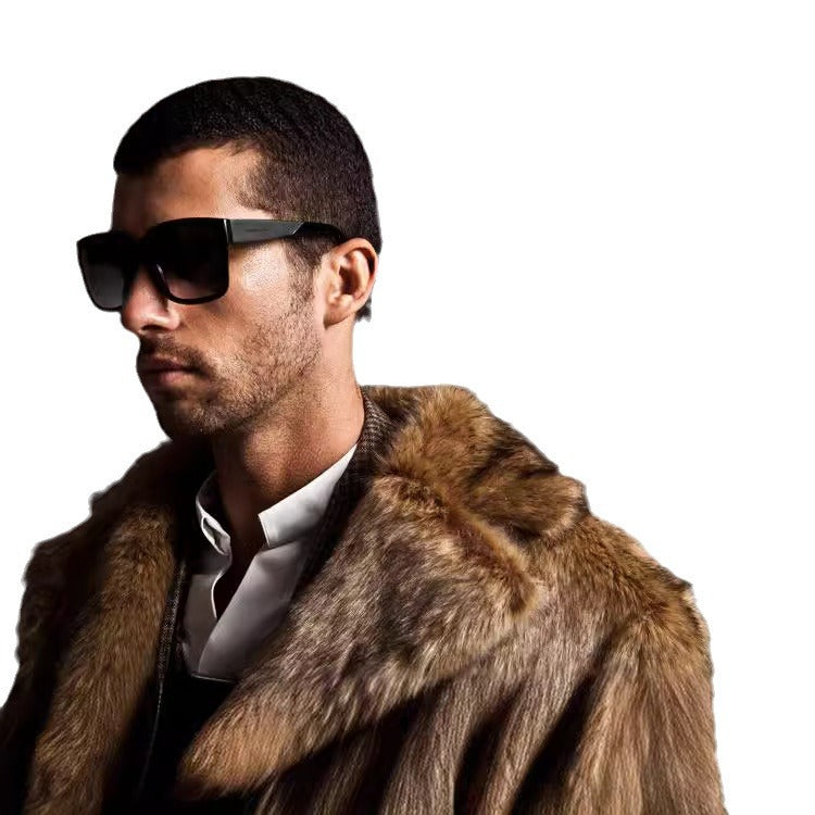 Men's Elegant Faux Fur Coat Chic and Style