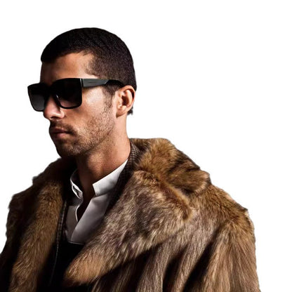 Men's Elegant Faux Fur Coat Chic and Style