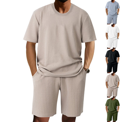 Ensemble décontracté à manches courtes pour femmes avec haut texturé et shorts Chic und Stil