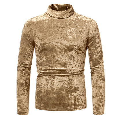 Pull-over élégant pour homme à col roulé en tissu velouté Chic und Stil