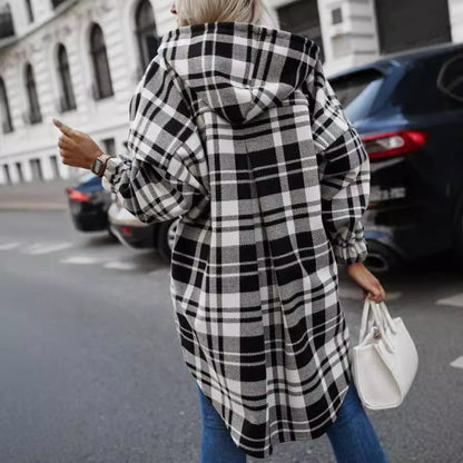 Robe chemise oversize femme avec un motif à carreaux moderne Chic und Stil