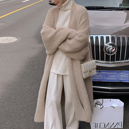 Dames Cardigan luxueux, long en laine très douce avec des manches larges Chic und Stil