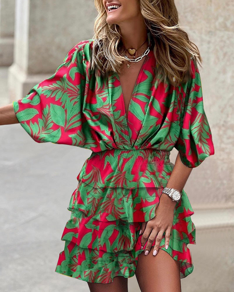 Robe tunique aérienne pour dames avec des éléments de volants romantiques et une taille élastique Chic und Stil