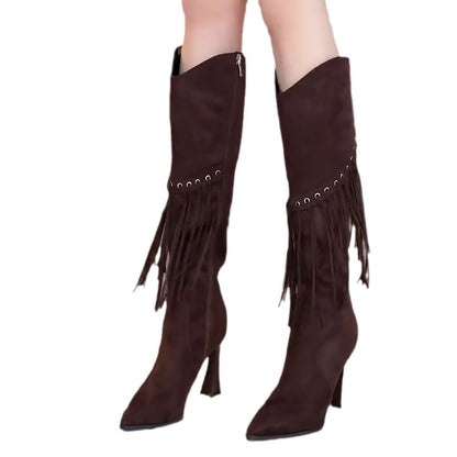 Bottes à franges pour dames avec des accents stylés et un talon élégant Chic und Stil