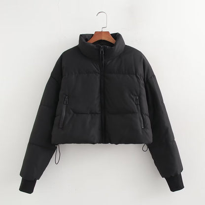 Dames cropped veste mat col montant et poches zippées pratiques Chic und Stil