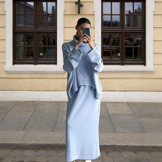 Pull en maille oversized pour femmes avec col montant et coupe décontractée Chic und Stil
