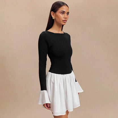 Robe féminine à la mode avec jupe contrastante Chic und Stil