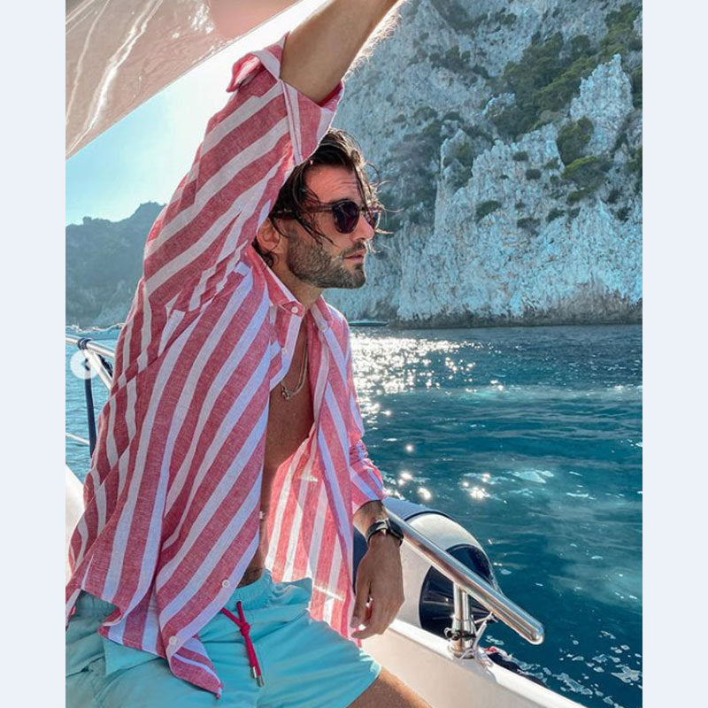 Chemises en lin décontractées pour hommes Chic und Stil