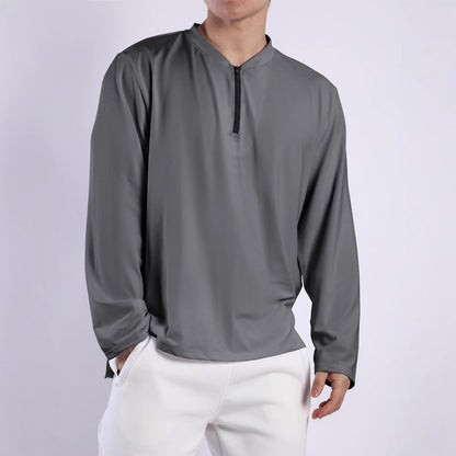 Functional long-sleeve shirt for men with high collar and zipper Chic und Stil