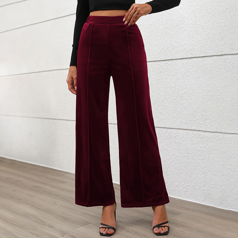 Women Velvet Wide Pants Chic and Style