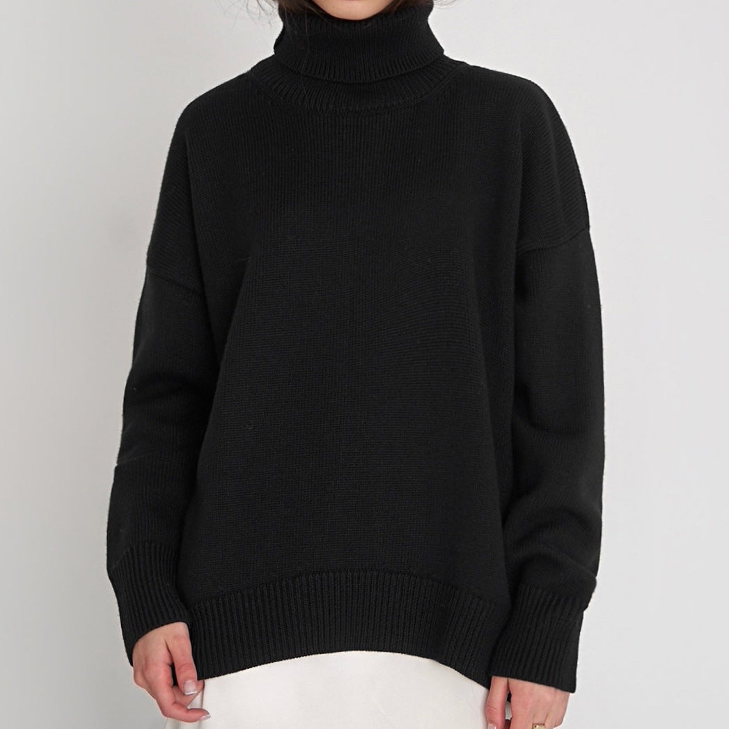 Pull à col roulé oversize pour femme avec structure côtelée Chic und Stil