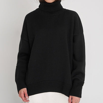 Pull à col roulé oversize pour femme avec structure côtelée Chic und Stil
