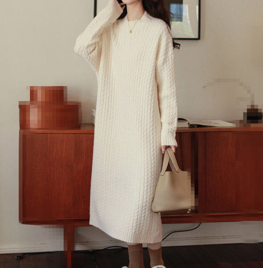 Robe en tricot pour femmes avec motif en torsades et coupe décontractée Chic und Stil