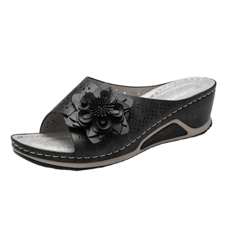 Sandales élégantes en fleurs pour femmes avec matériau supérieur respirant et semelle confortable Chic und Stil