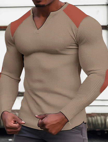 Chemise à manches longues pour hommes avec tissu texturé et détails contrastés Chic und Stil