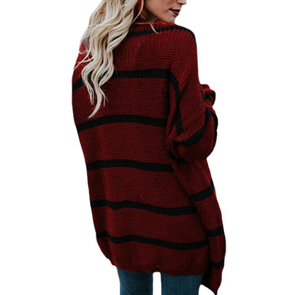Pull en tricot oversize pour femmes avec un motif de rayures moderne et une coupe décontractée Chic und Stil