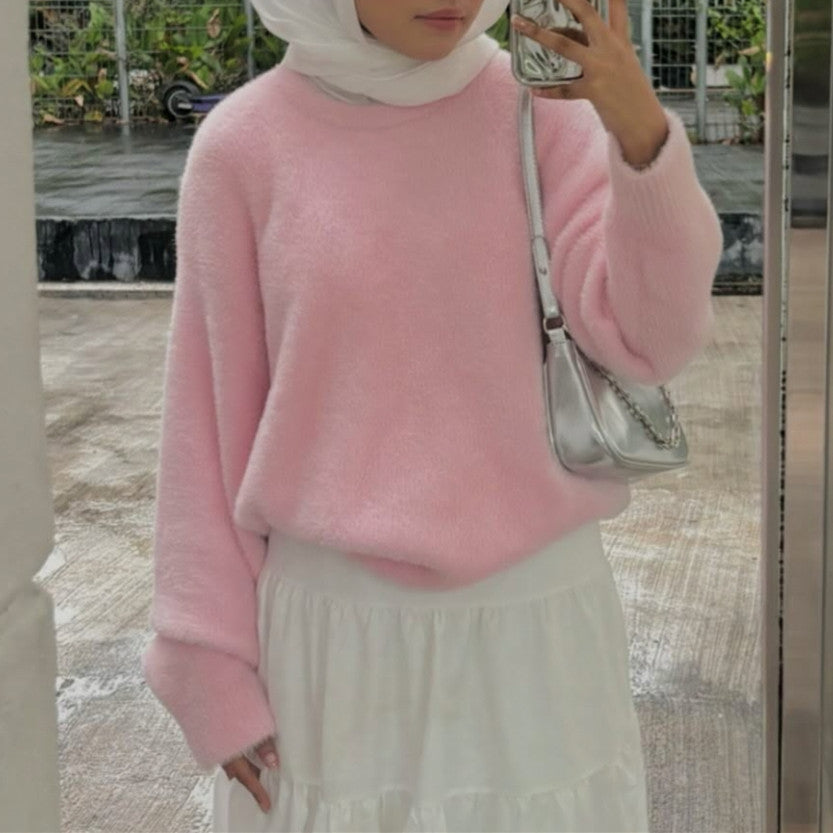 Dames Pull Douillet Tendance à Coupe Largue Chic und Stil