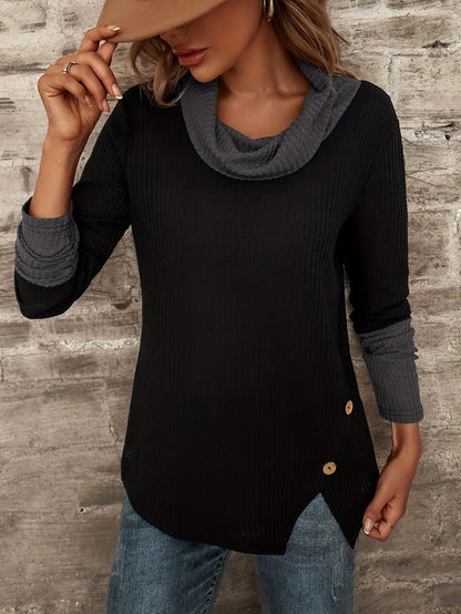 Pull femme avec col tendance Chic und Stil