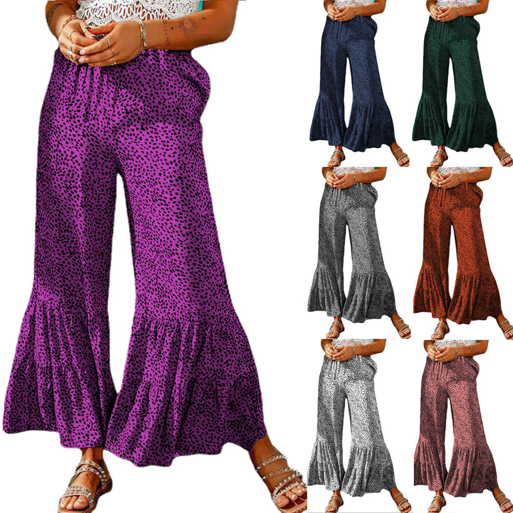 Wide leg palazzo pants for women with a voluminous hem and elastic waistband Chic and Style