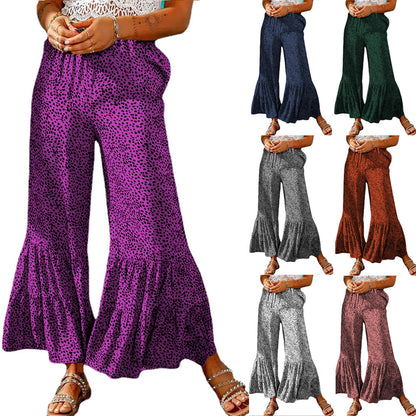 Wide leg palazzo pants for women with a voluminous hem and elastic waistband Chic and Style